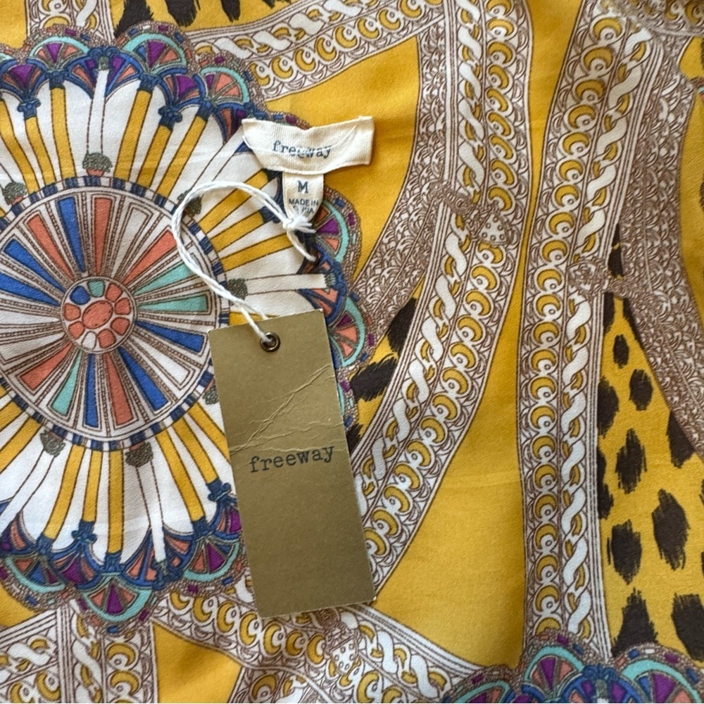 Freeway Cardigans Bohemian Mustard Patterned Size Medium - Picture 6 of 6